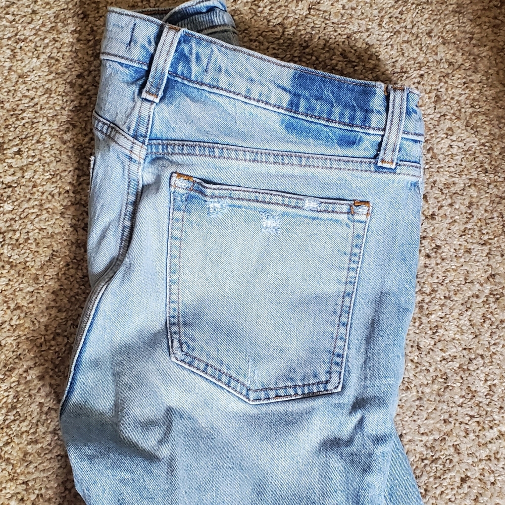 Distressed Abercrombie & Fitch Light Blue High-Rise Skinny Jeans - Picture 2 of 6